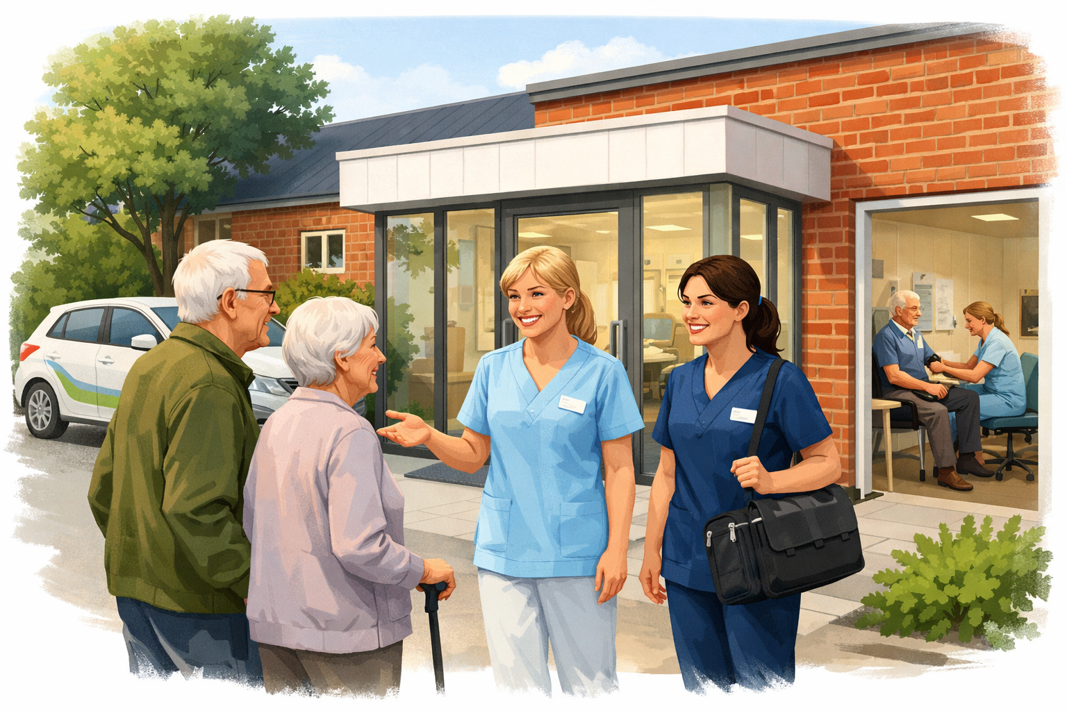 Illustration til: Ny sygeplejeklinik og hjemmeplejegruppe åbnet i Strib