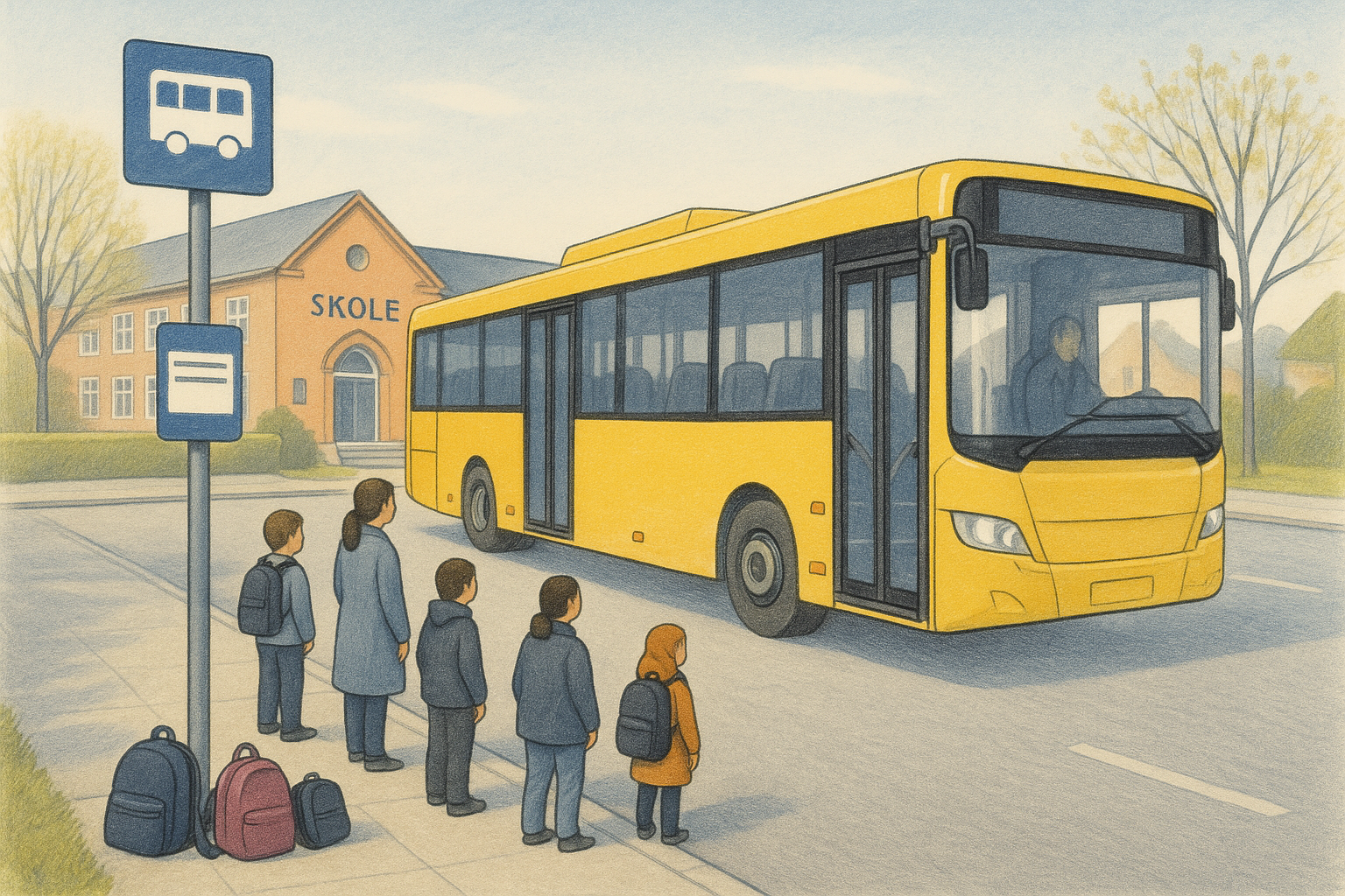 Illustration til: Nye skolebus-tider sendes i høring i Middelfart